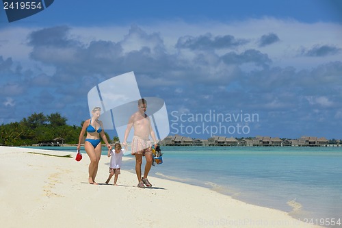 Image of happy family on vacation