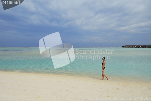 Image of happy woman enjoy  summer time