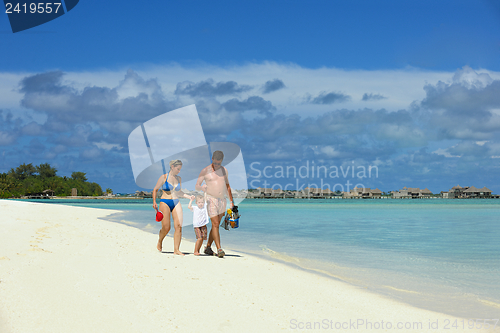 Image of happy family on vacation