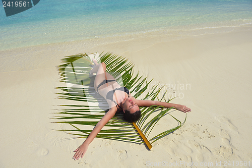 Image of happy woman enjoy  summer time