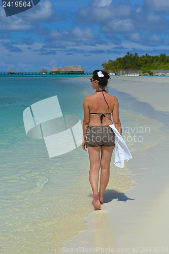 Image of happy woman enjoy  summer time