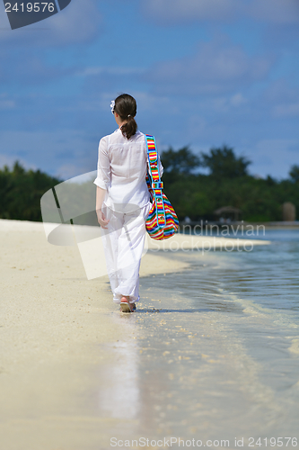 Image of happy woman enjoy  summer time