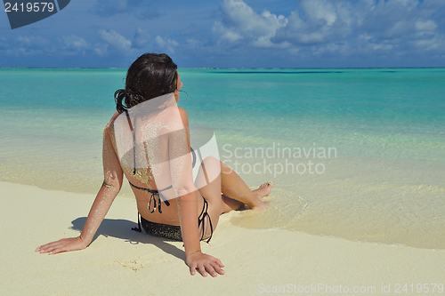 Image of happy woman enjoy  summer time
