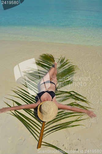 Image of happy woman enjoy  summer time