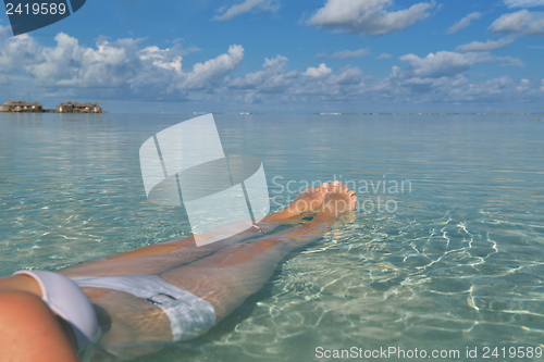 Image of happy woman enjoy  summer time