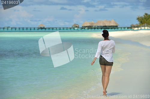 Image of happy woman enjoy  summer time