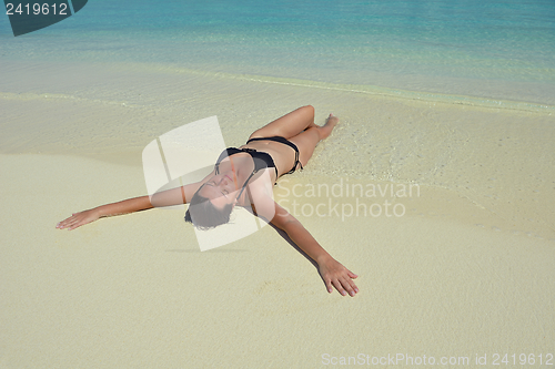 Image of happy woman enjoy  summer time
