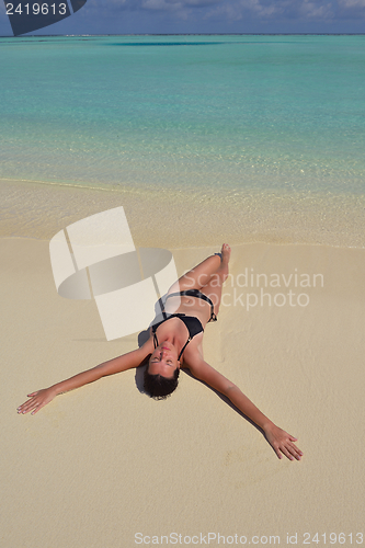 Image of happy woman enjoy  summer time