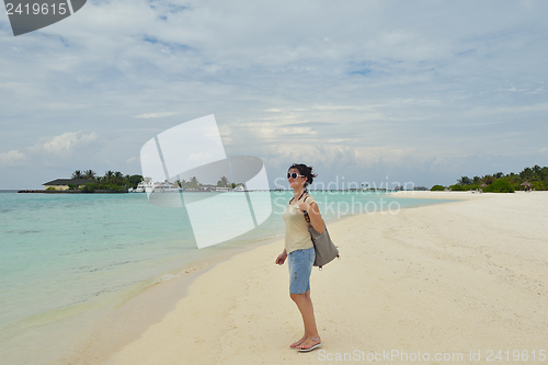 Image of happy woman enjoy  summer time