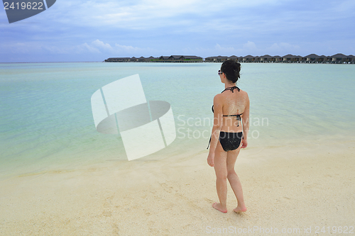 Image of happy woman enjoy  summer time