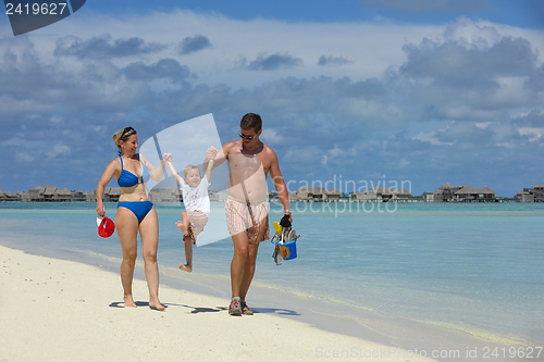 Image of happy family on vacation