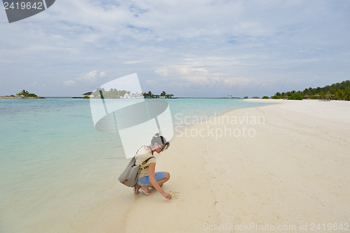 Image of happy woman enjoy  summer time