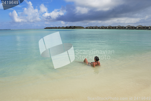 Image of happy woman enjoy  summer time
