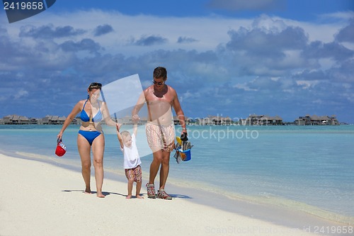 Image of happy family on vacation