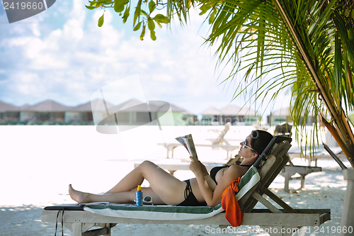 Image of happy woman enjoy  summer time
