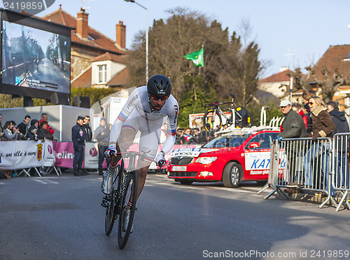 Image of The Cyclist Denis Menchov- Paris Nice 2013 Prologue in Houilles