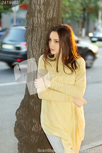 Image of Pretty thoughtful brunette