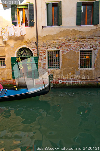 Image of Venice Italy Gondolas on canal 