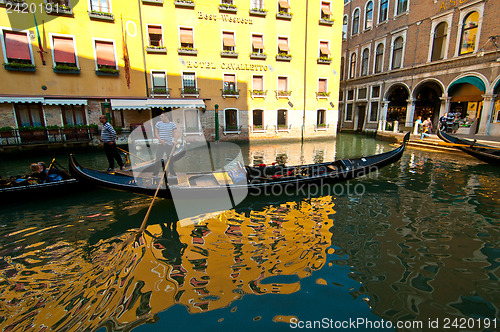 Image of Venice Italy gondolas on canal