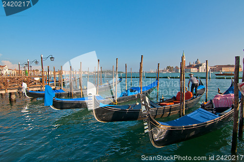 Image of Venice Italy pittoresque view of gondolas 