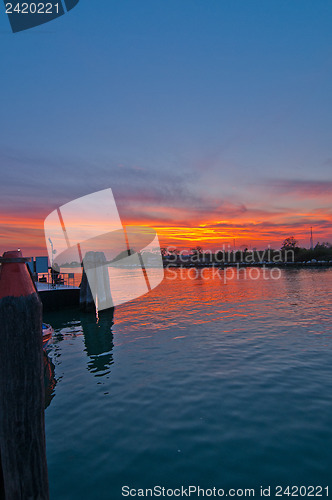 Image of Italy Venice Burano island sunset