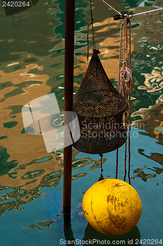 Image of Venice Italy fishing gear on canal