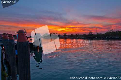 Image of Italy Venice Burano island sunset