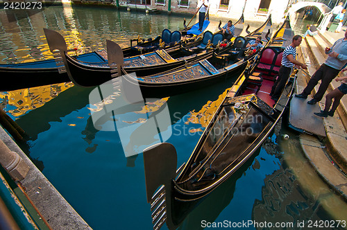 Image of Venice Italy gondolas on canal