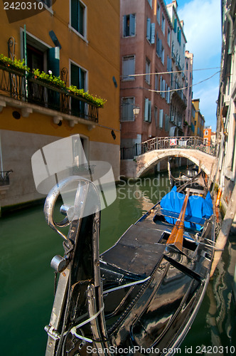 Image of Venice Italy Gondolas on canal 