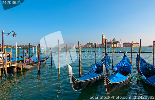 Image of Venice Italy pittoresque view of gondolas 