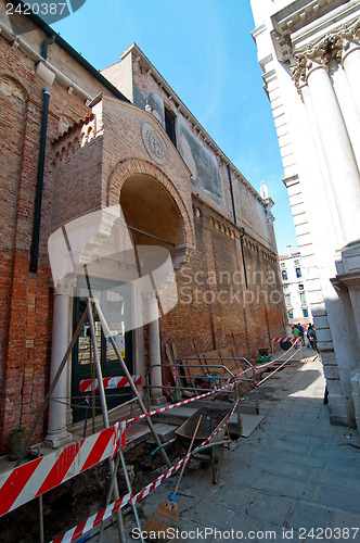 Image of Venice italy unusual road work 