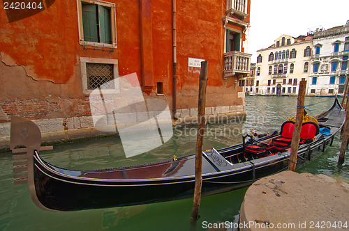 Image of Venice Italy Gondolas on canal 