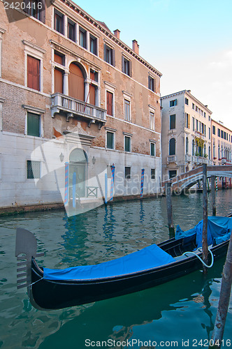 Image of Venice Italy Gondolas on canal 