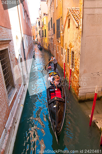 Image of Venice Italy Gondolas on canal 