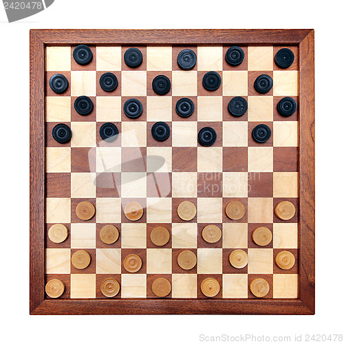 Image of checkerboard with checkers spaced
