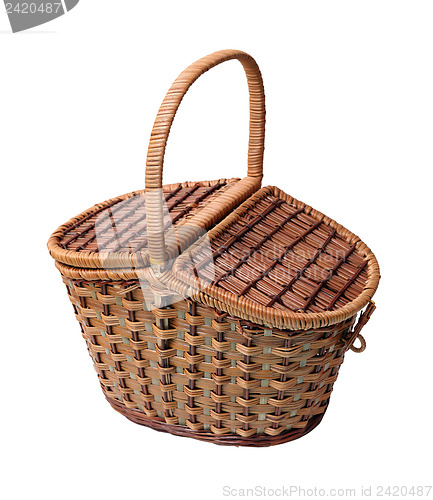 Image of closed basket for picnic isolated