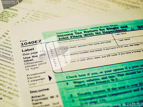 Image of Retro look Tax forms