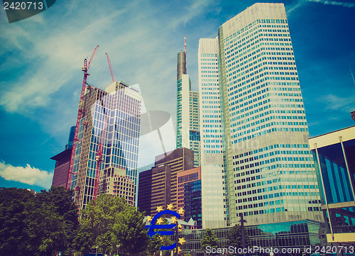 Image of Retro look European Central Bank in Frankfurt