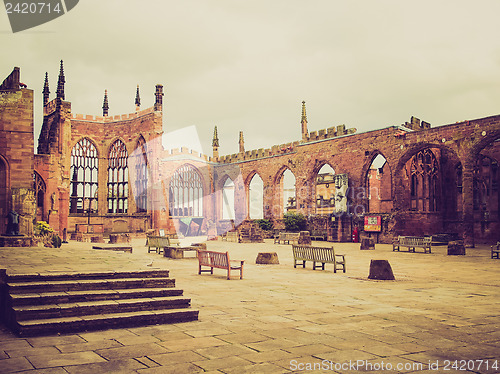 Image of Retro look Coventry Cathedral ruins