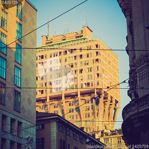 Image of Retro look Torre Velasca, Milan