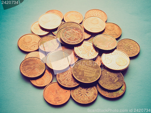 Image of Retro look Euro coins