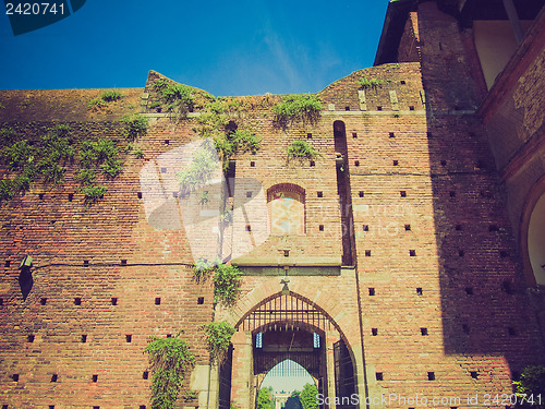 Image of Retro look Castello Sforzesco, Milan