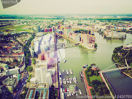 Image of Retro look Duesseldorf mediahafen harbour