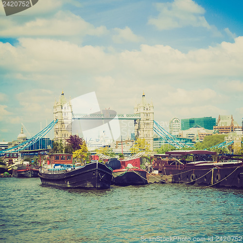 Image of Vintage look River Thames and Tower Bridge, London