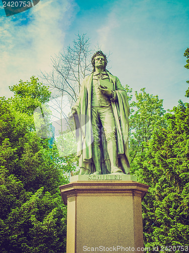 Image of Retro look Schiller statue in Frankfurt