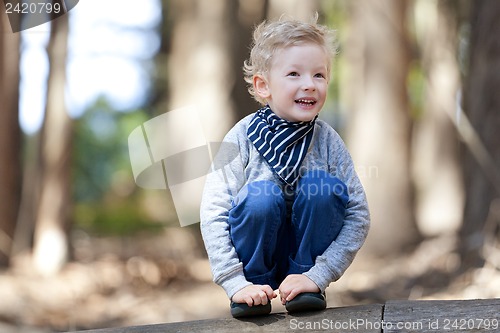 Image of boy in the woods