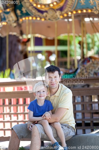 Image of family at amusement park