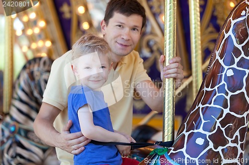 Image of family at amusement park