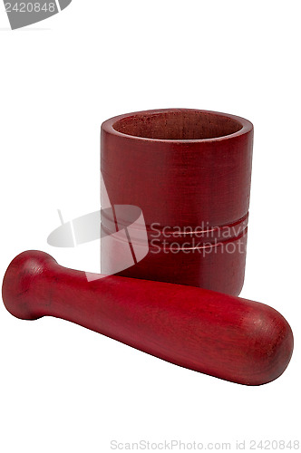 Image of Wooden mortar and pestle