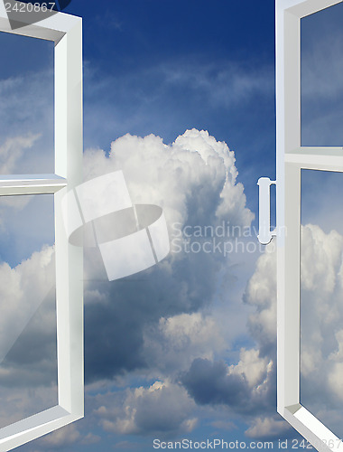 Image of opened window to the heaven